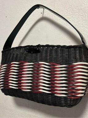 Stylish Black and Red Woven Women's Bag